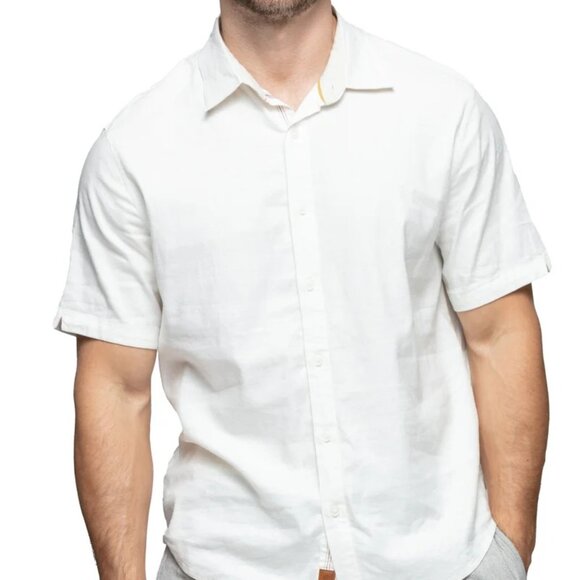 Fundamental Coast Summer White Linen Blend Shirt - Picture 1 of 1